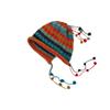 Korean Fashion Designer's Handmade Crochet Colored Ball Wool Hat For Children's Autumn And Winter Lace Up Tassel Pullover Hat