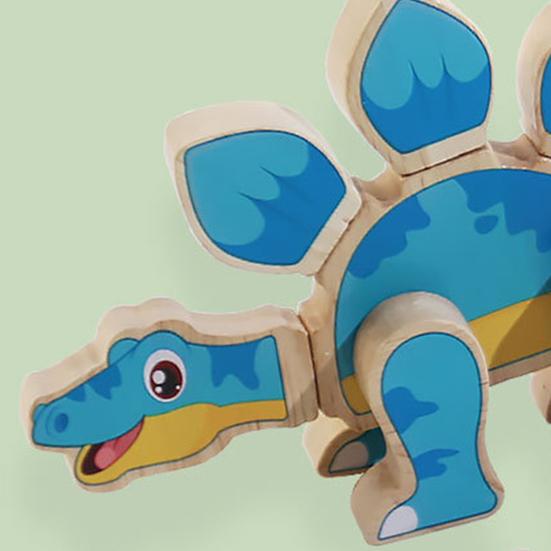 4 Teile/satz Magnetische 3D Dinosaurier Puzzle DIY Holz Kinder Cartoon Dino Baustein Pädagogisches Dinosaurier Modell Montage Spielzeug Kleinkinder Jungen Mädchen geschenk