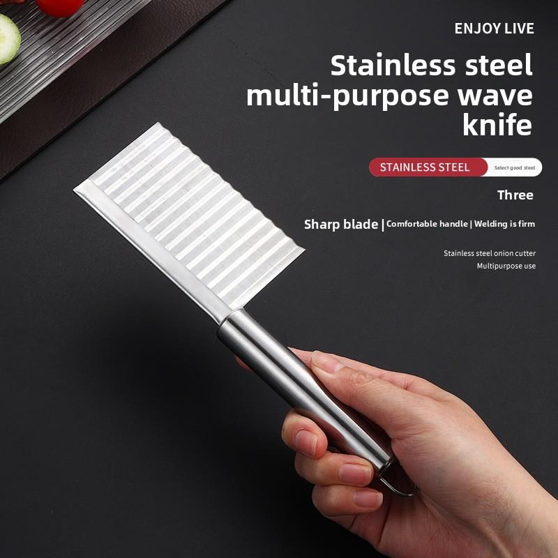 Multifunctional Potato Slicer with Wave-shaped Blade for Cutting Potato Slices Into Decorative Patterns for Home Use