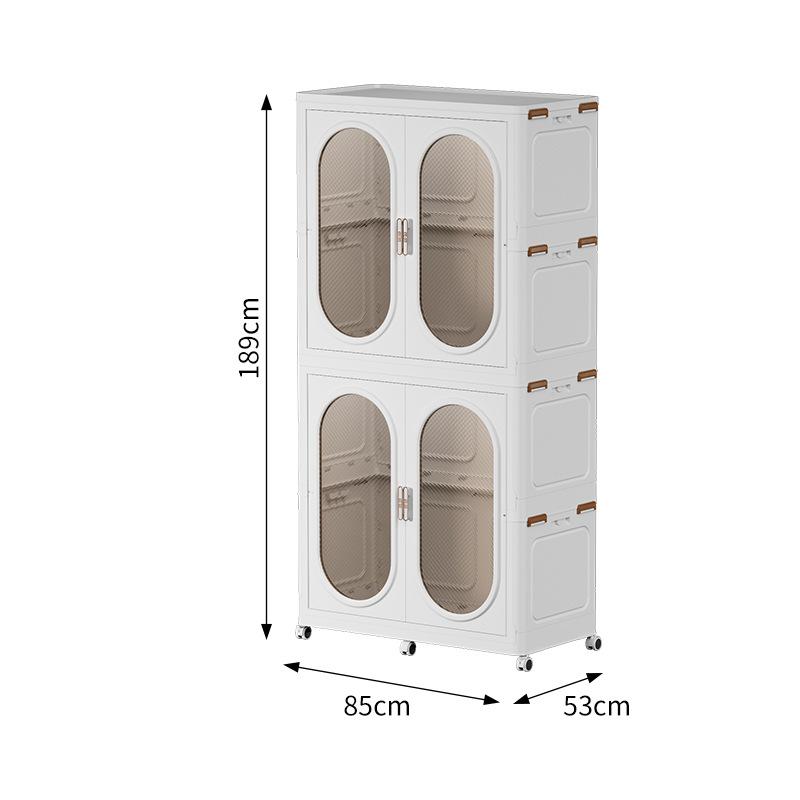 Folding plastic storage cabinet free installation household multifunctional wardrobe simple multi-layer bedroom clothes finishing storage cabinet