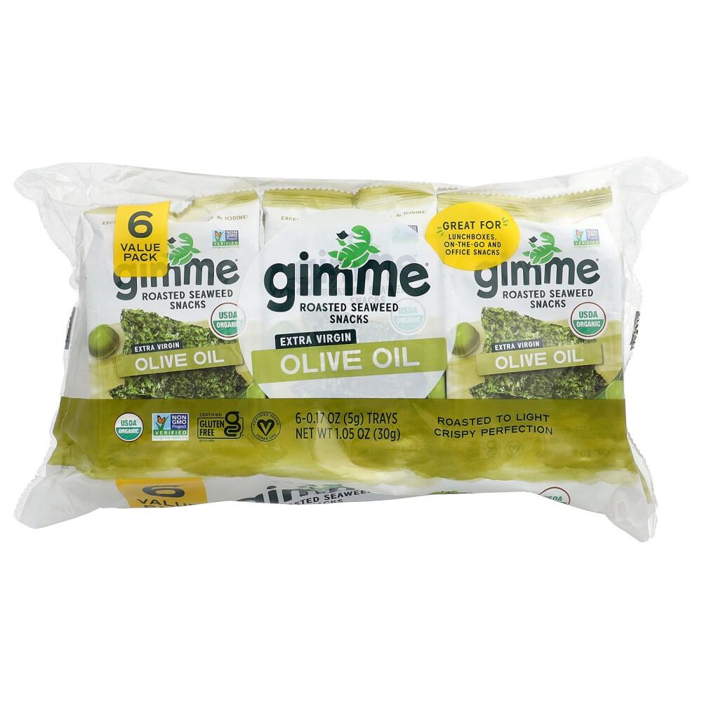 iHerb Premium Roasted Seaweed with Extra Virgin Olive Oil, 6-Pack (5g / 0.17oz Each)