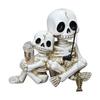 Weather-resistant Skeleton Figurine Hand-painted Resin Skeleton Ornament for Garden Pond Balcony Decor for Halloween