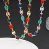 Creative Bohemian Titanium Steel Enamel Bracelet Necklace - Unisex Handmade Thick Square Link Chain