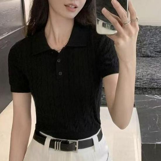 High-Quality Slim Fit Polo Knitwear - Stylish Summer Short Sleeve