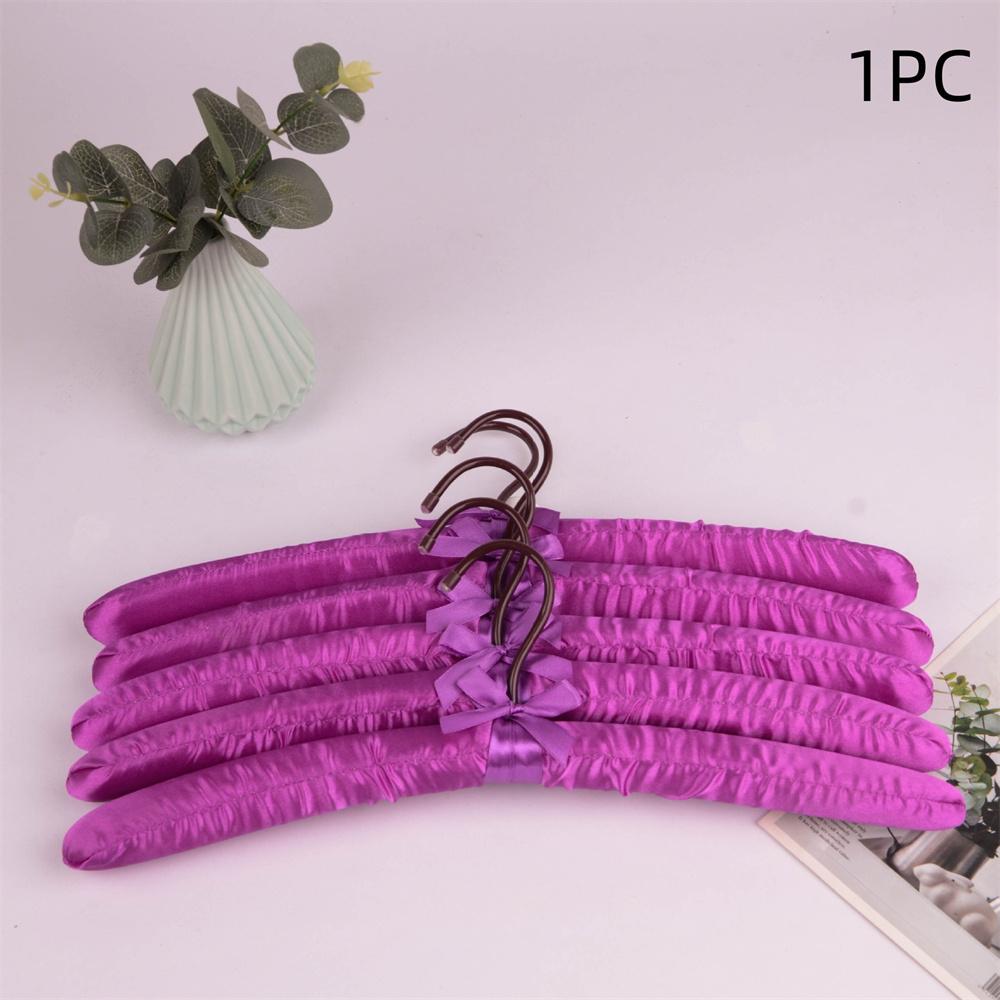 1PC Satin Padded Clothes Hanger Silk Wrapped Coat Rack Wrinkle Non-slip Coat Hanger Dress Clothes Sponge Hanger