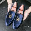 Modedesigner Trend Sammet Broderi Läder Körskor För Män Formell Bröllop Bal Klänning Hemkomst Sapatos Tenis Masculino