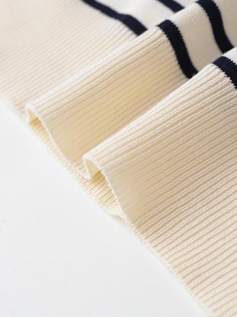 Spring 2026 European-American Style Women's Round Neck Striped Knitwear