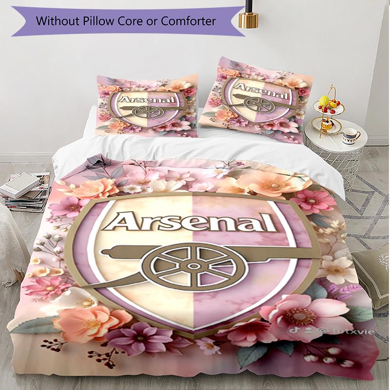 3pcs Duvet Cover Set (1*Duvet Cover + 2*Pillowcase, Without Core), football team.C Print Soft All‑Season Bedding Set, Home Bedroom Decor Gift