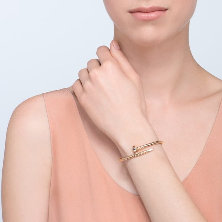 CARTIER JUSTE UN CLOU 18K Gold Bangles Unisex Rose Gold B6048100
