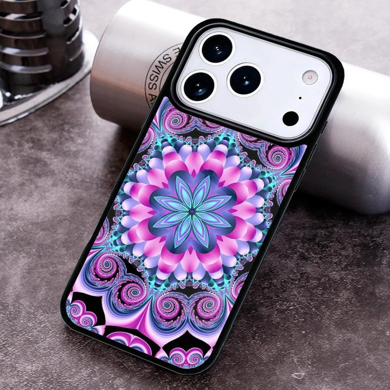 Mandala Flower Totem Phone Case for iPhone 17 16 15 Pro Max Air 14 13 12 11 Plus Shockproof Capa Cover