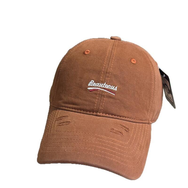 Small letter washed baseball cap female street youth couple casual tide tie college style baseball cap male