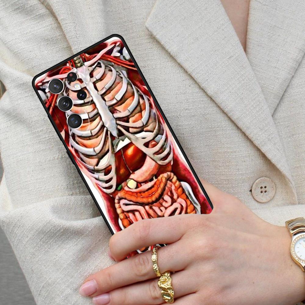 Radiological Human Organs Skeleton Cell Phone Case for Samsung Galaxy S26 Ultra S25 S24 S23 S22 S21 S20 Note10 Cover