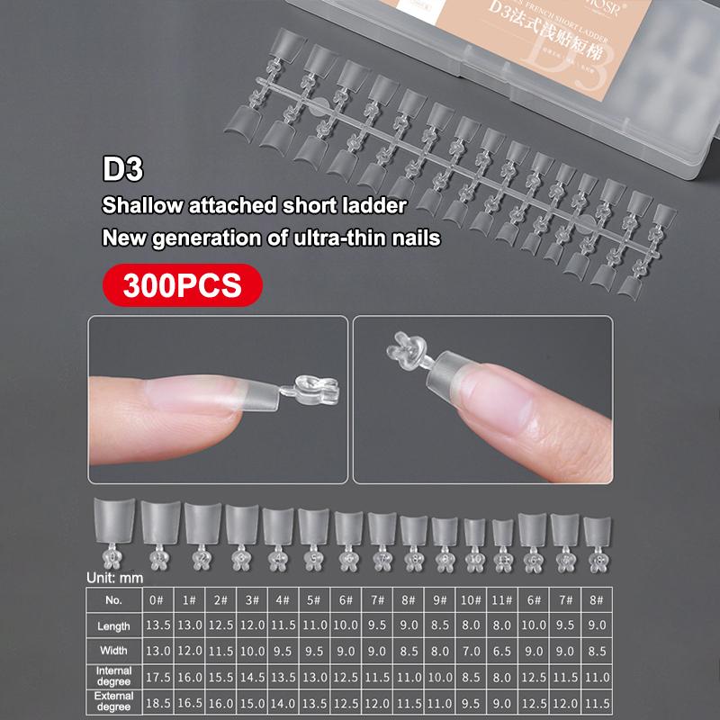 

240/300Pcs Half Cover Almond Fake Nails Half Matte Pre Buff Acrylic Nails Ellipse Trapezoid Shape Gel Nail Tips Nail Extension 3