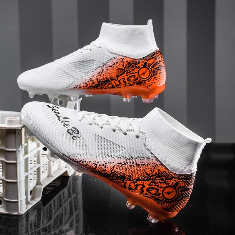 New high-top football shoes, outdoor sports, male and female students, broken nails, professional games, long nails football shoes