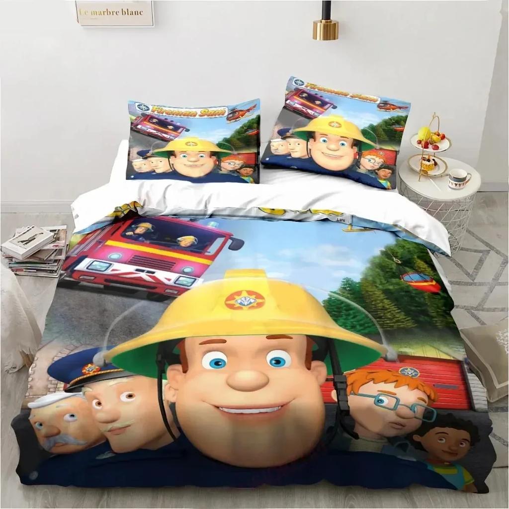 Luksusowy Nowy Drukowany 3D Kreskówka Strażak Sam Zabawki Pościel Zestaw Poszewka na Kołdrę Zestaw Pościeli Poszewka na Kołdrę Poszewka na Poduszkę Królowa Chłopcy Dorosły Zestaw Pościeli