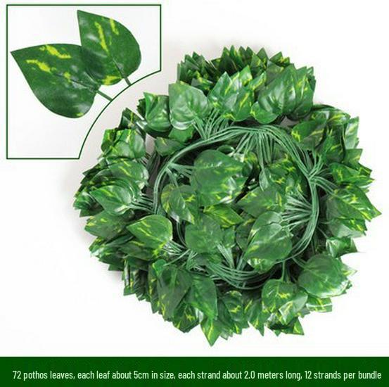 Artificial Rattan Ivy Vine with Green Grape Leaves and Chlorophytum Ceiling Decor