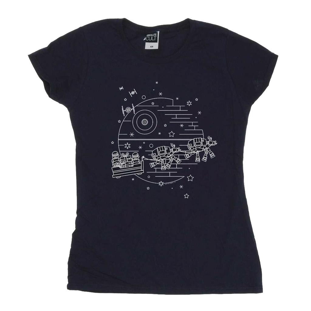 Star Wars Womens/Ladies Death Star Sleigh Cotton T-Shirt