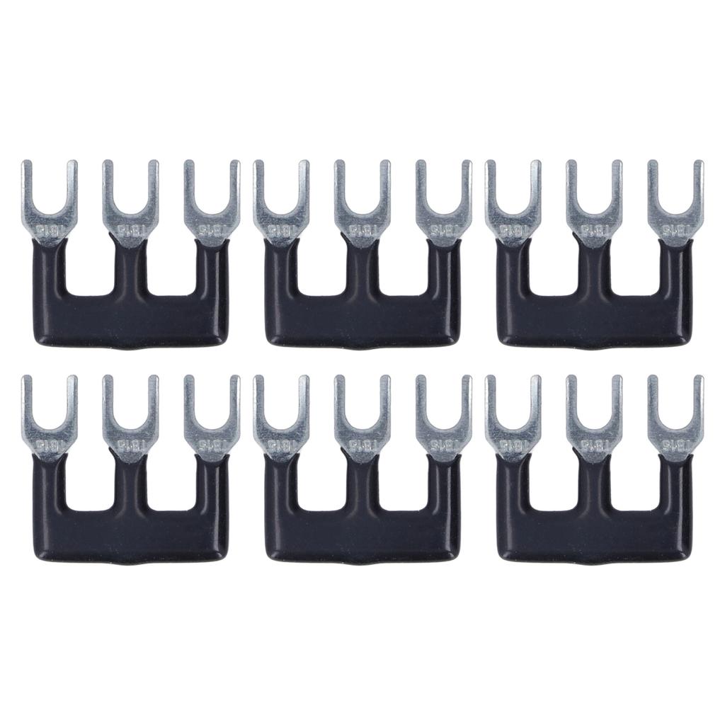 20Pcs Black Jumper Block Terminal Strip Red Copper Fork Type Terminal Strip for TB Series 15A 400V TB 1503