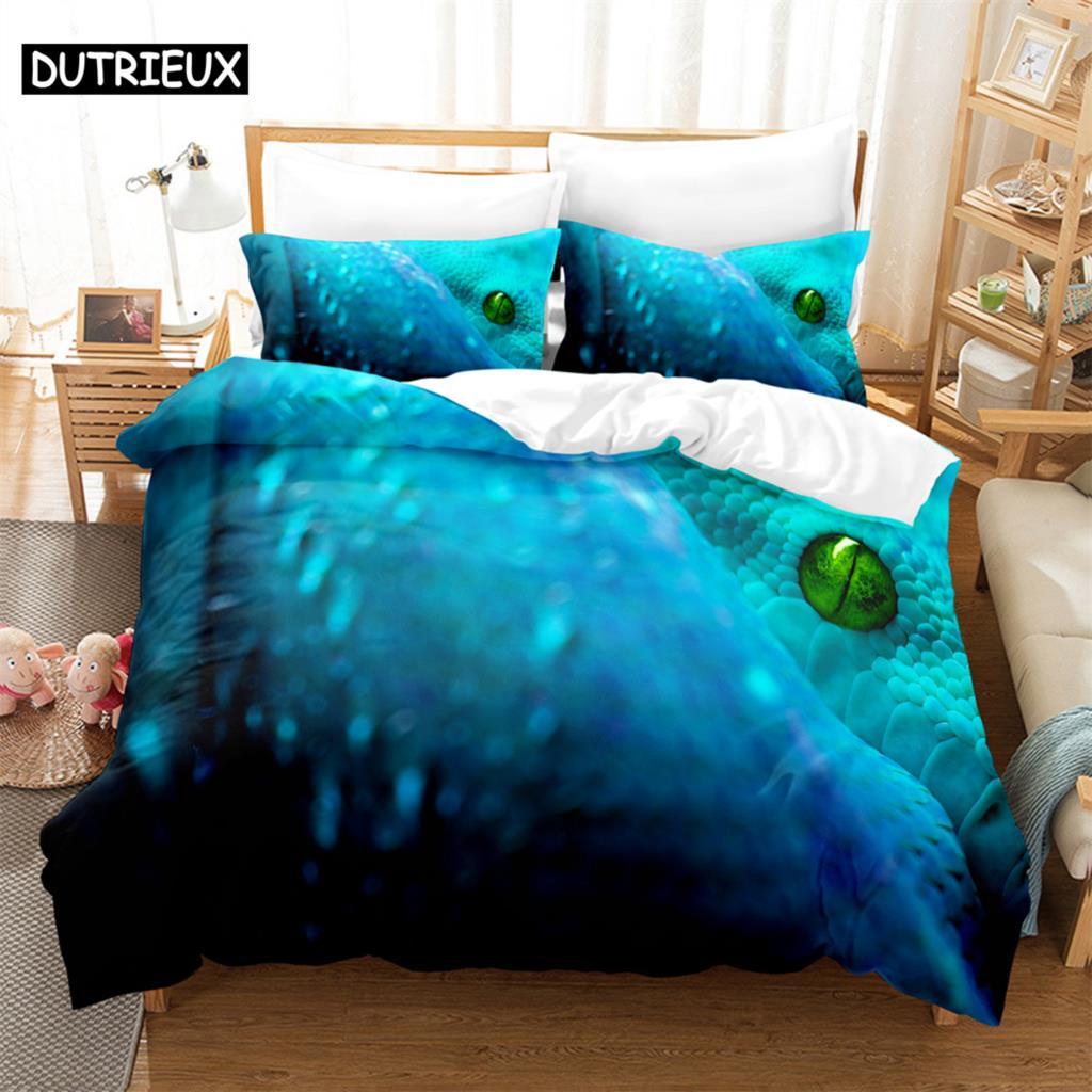 

Big snake 3D Digital Bedding Set,Duvet Cover + Pillowcase,Popular Style 2/3 pcs.(No padding No sheet) queen bedding set (135x200cm)&set