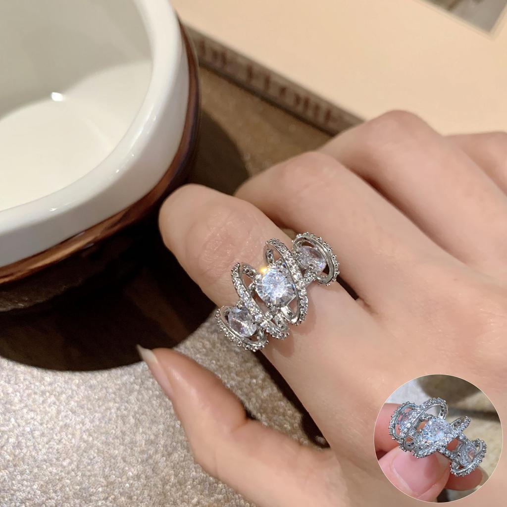 S925 Silver-Plated Imitation Pearl Flower Ring – Elegant Retro Palace Style