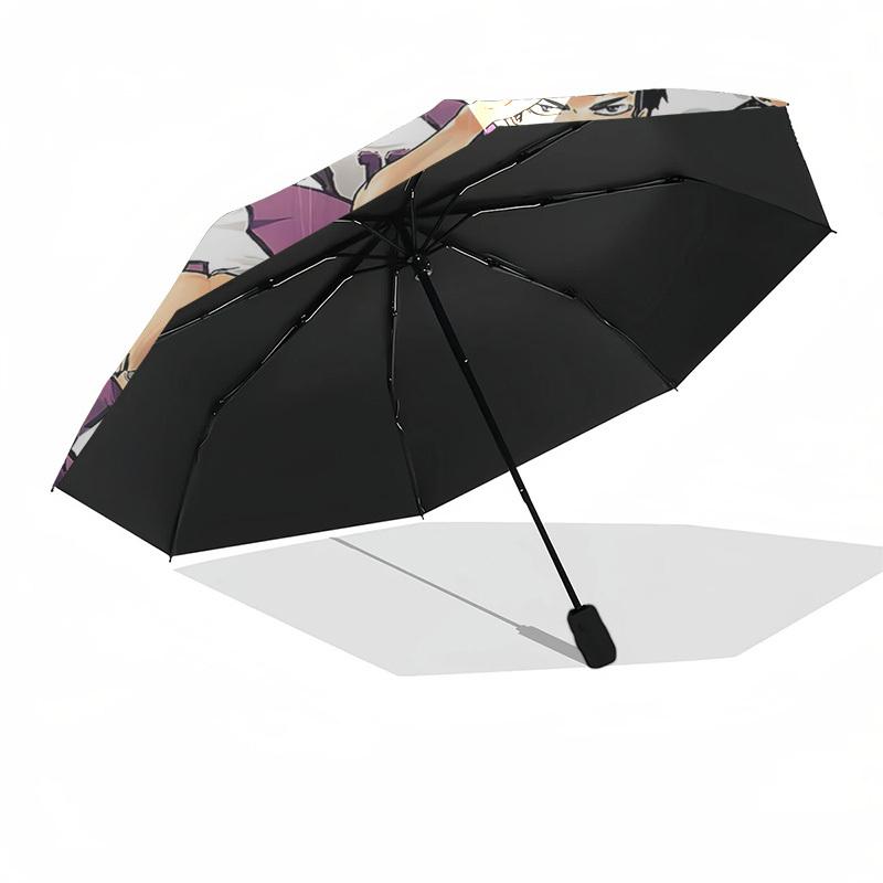 1pc Haikyuu! Anime Characters Umbrella Automatic Opening Closing, Portable 3-Fold Design, 8-Bone Iron Frame, Outdoor Umbrella, Ideal Gift for Fans, Tr