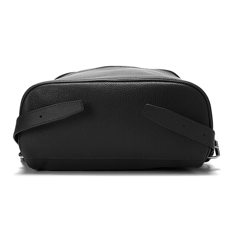 Longchamp Le Foulonné Solid Color Zipper Leather Backpack Medium Men backpack Black 1617021047