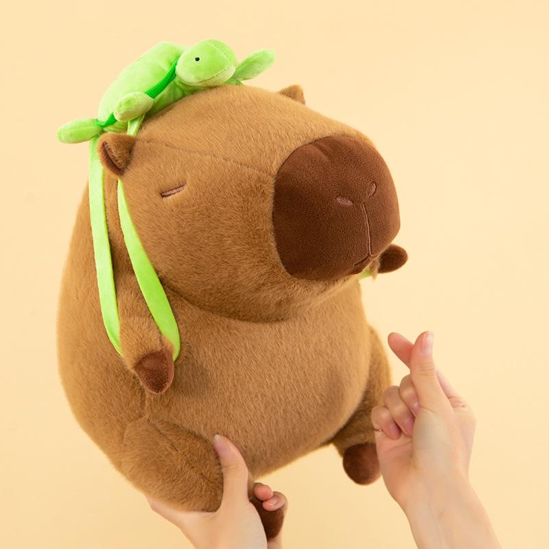 Super Cute Capybara With Turtle Backpack Plush Doll Giant Kawaii Stuffed Animal Doll Children Kids Birthday Gift Toys