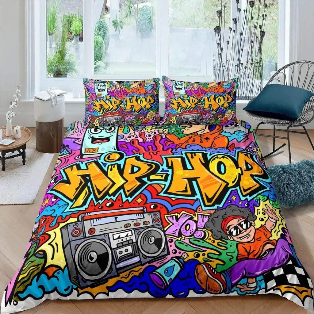 Rock Music Electric Guitar Punk Style Hip Hop Bedding Set Bedroom Soft Modern Bedspreads Comefortable Duvet Cover Pillowcase