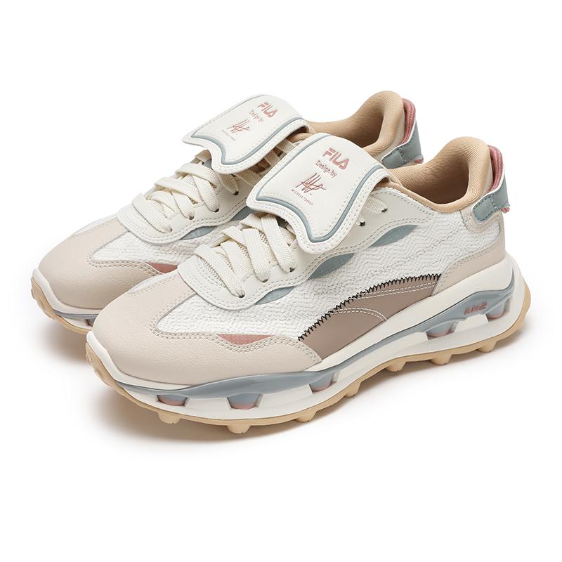 New FILA KM2 Stackable Shoe 2 Low Top Casual Shoes Women's White Pink Yellow F12W513102FGT