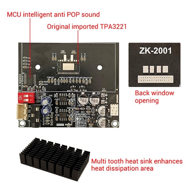 200W Digitales Leistungsverstärkerboard TPA3221 Stereo 2xKanal 100W+100W / 200W für Audiophile
