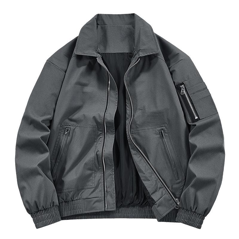 Jacke Jacke Herren Frühling und Herbst Hübsch Slim Lässig Revers Winddicht Wasserdicht Tooling Jugend