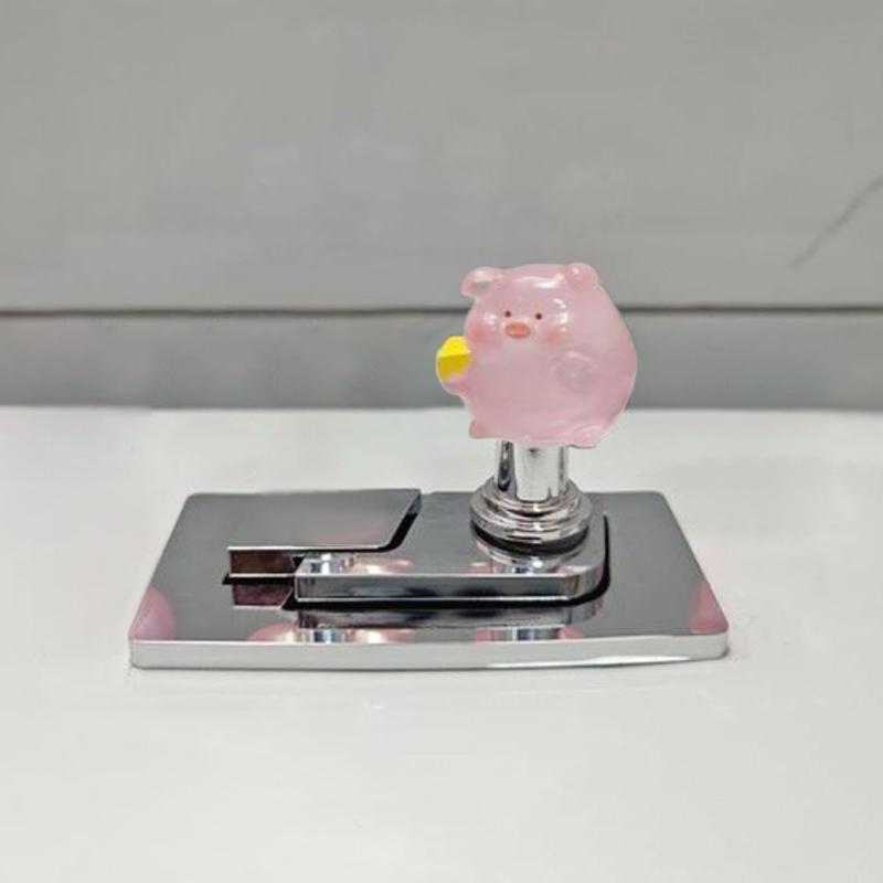 

Милая светящаяся свинья туалет пресс для кнопок бака для воды протектор многофункциональная ручка для мебели аксессуары для ванной комнаты дома