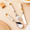 3pcs/lot Infant Spoon Fork Collection Stainless Utensil Children's Tableware Training Spoon Feeding Tableware Gentle Kitchen Accessories