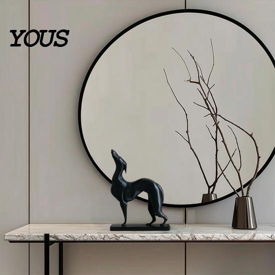 Modern Pet Decor 3D Printed Greyhound Statue, Matte Black Minimalist Dog Sculpture, Lifelike Light Luxury Home Figure, Statues for Office Decor, Gifts