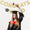 Congrats Grad Banner Gold Glitter Pre-Strung Congrats Grad Sign - 8ft -No DIY - Graduation Party Decorations for Class of 2025 Graduation Decorations