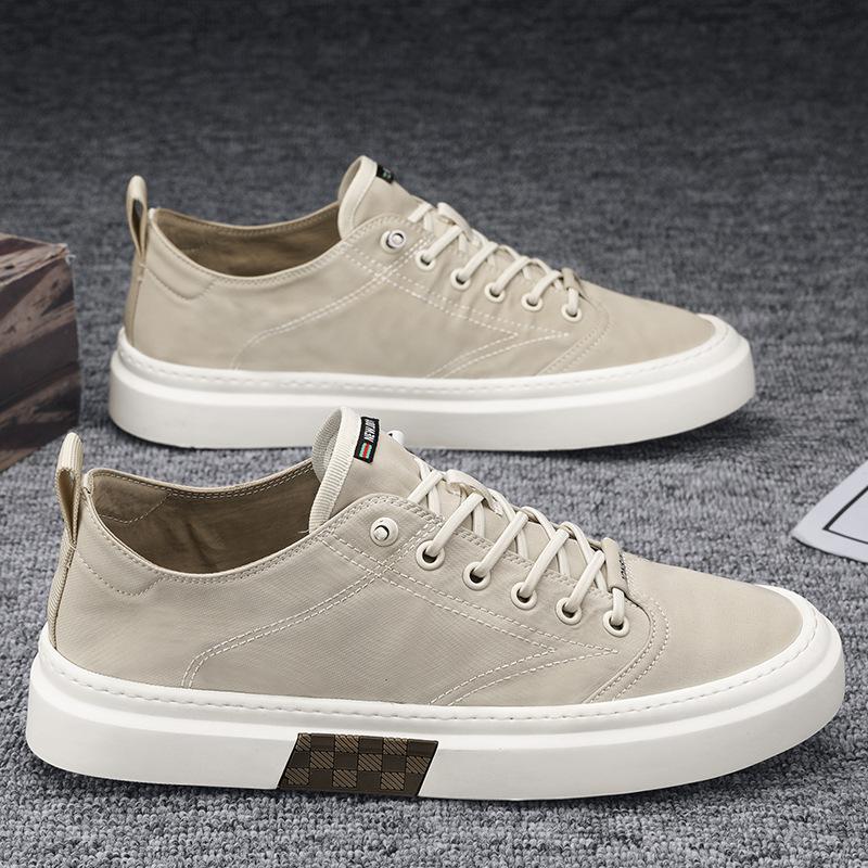 Men's shoes spring and autumn labor insurance casual board shoes men's summer breathable versatile black canvas shoes