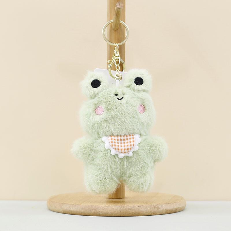 Charming Plush Animal Keychain Cute Bunny Frog Dog Cat 12cm Short Plush