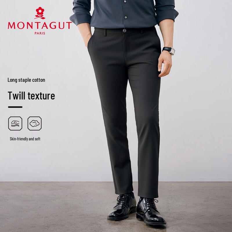 

MONTAGUT Men s Long-Staple Cotton Business Casual Straight-Leg Pants 36