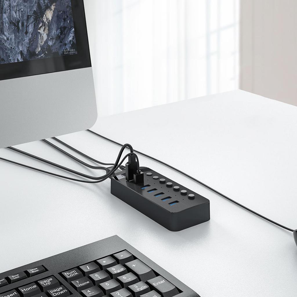 CT2U3-7AB Hub with 7x USB-A Switches - Black
