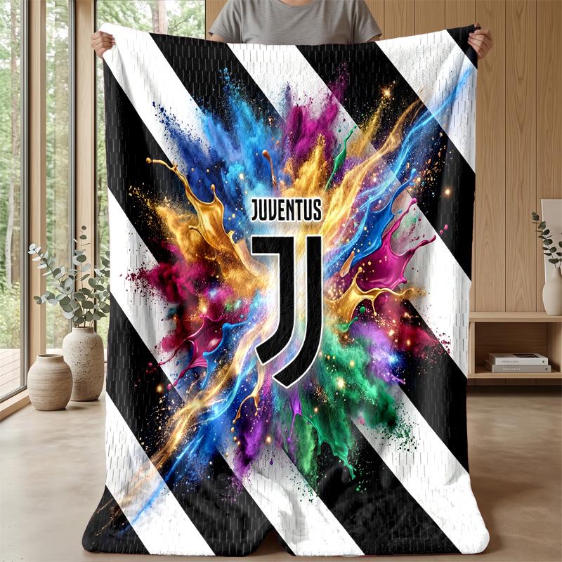 Juventus FC Themen-Decke Weiche Flanell-Decke Plüsch-Überwurf Gemütliche Sofa-Bett-Decke für Wohnkultur
