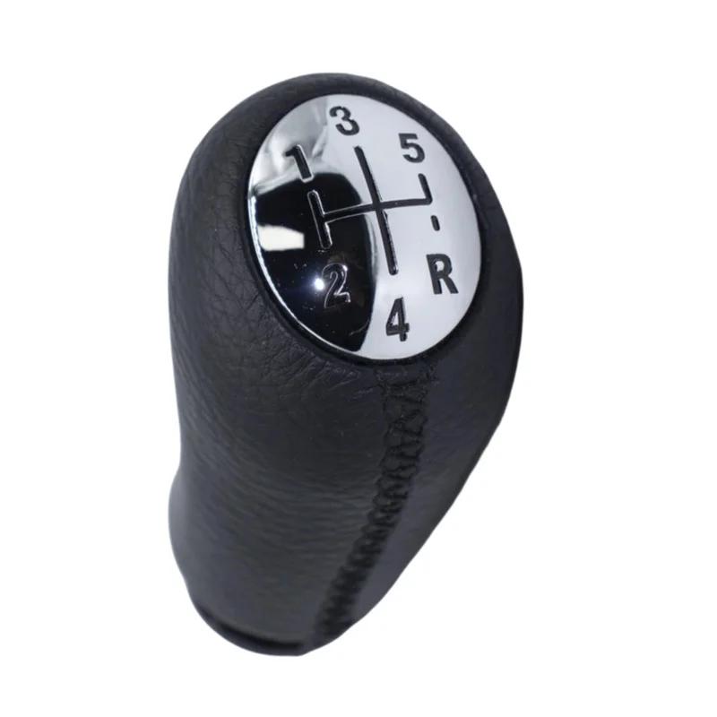 

Механическая 5-ступенчатая + R для Renault Clio Logan Scenic MK2 Рычаг переключения передач Отделка кожаной рукояткой GearStick Ручка-ручка Headball Chrome чёрный