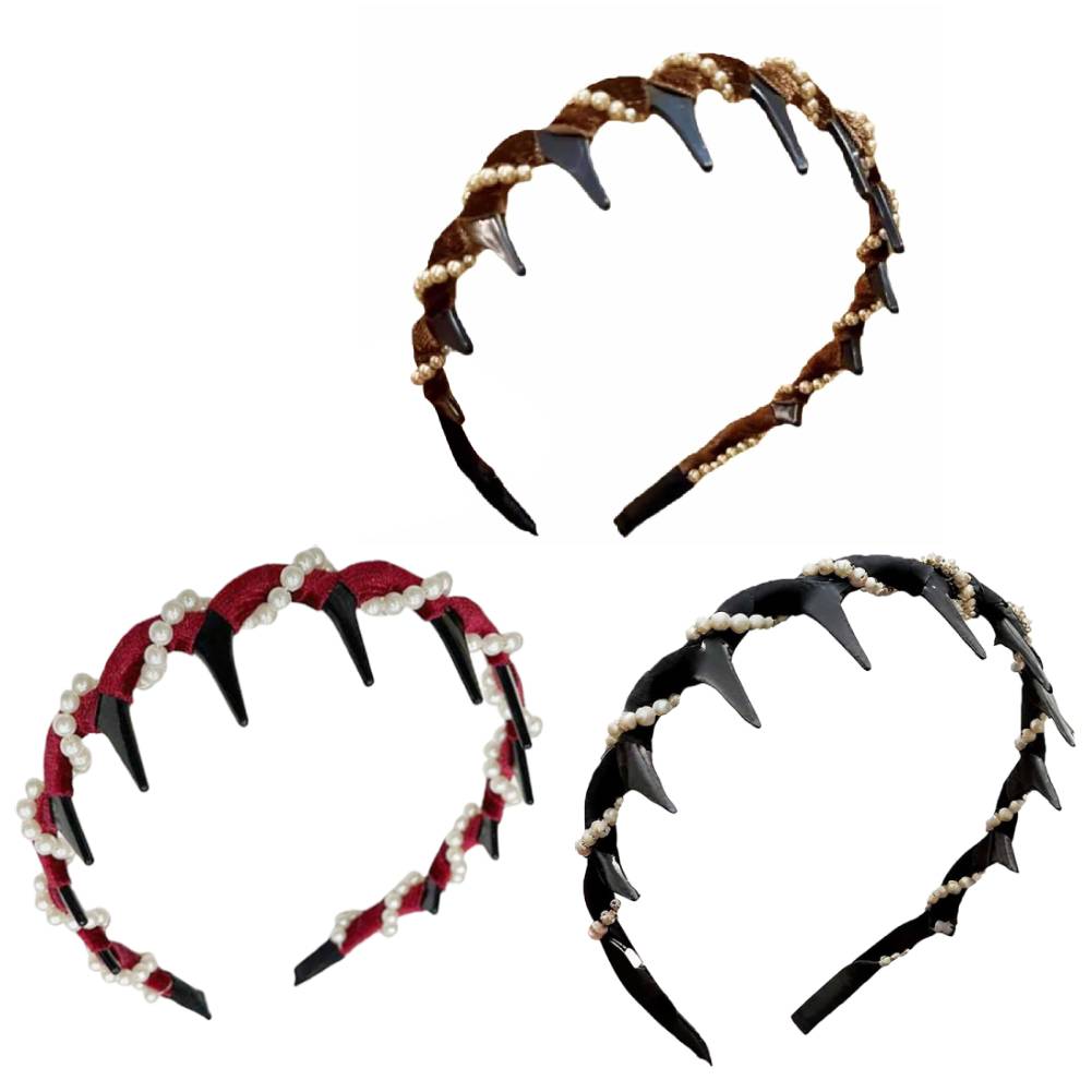 

Women Headband Vintage High Cranium Artificial Pearl Hairband Rhinestones Hair Accessories Sweet Fashion Little Girls Hair Hoop