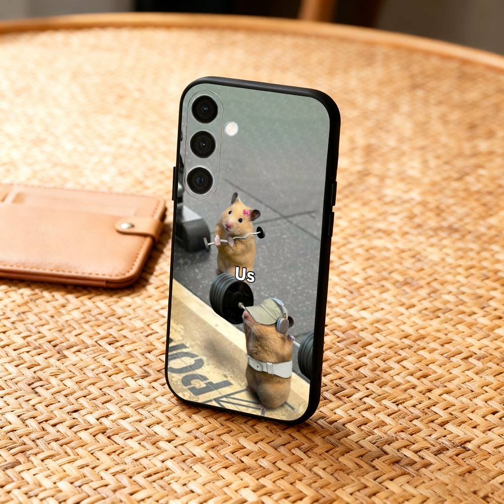 

Cute G-Gym H-Hamster Phone Case For Samsung A73,72,71,A52,51,40,41,A22,A32,31,A13, Soft Black Shell Samsung a12