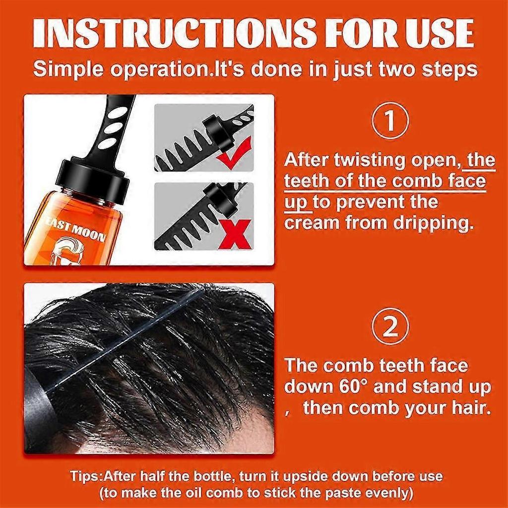 3X 2-In-1 Hair Wax Gel With Comb Long-lasting Fluffy Hair Men Hair Styling Gel Tool