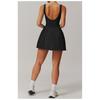 Naga Dwuczęściowa Sukienka Tenisowa z Majtkami, Antyodblaskowa, Kieszeń Fitness, Plisowana Spódnica, Sukienka Sportowa dla Kobiet