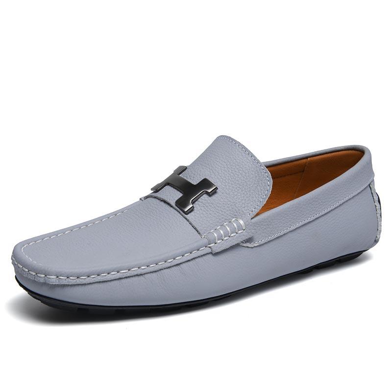 

Men s shoes large size Doudou shoes men s one-pedal driving lazy shoes colorful casual shoes cowhide foot leather shoes men 47 серый