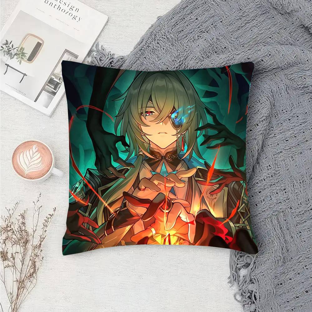 Anaxa Animated Game Honkai Star Rail Pillow Case Fashion Square Pillowcase Bedroom Sofa Room Ins Decoration Leisure