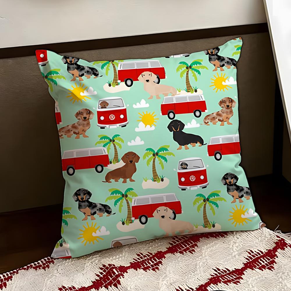 Funda de Cojín Elástica de Perro Salchicha Reversible Suave Duradera para Almohada Uso Multiescena en Casa Coche para Comodidad Diaria
