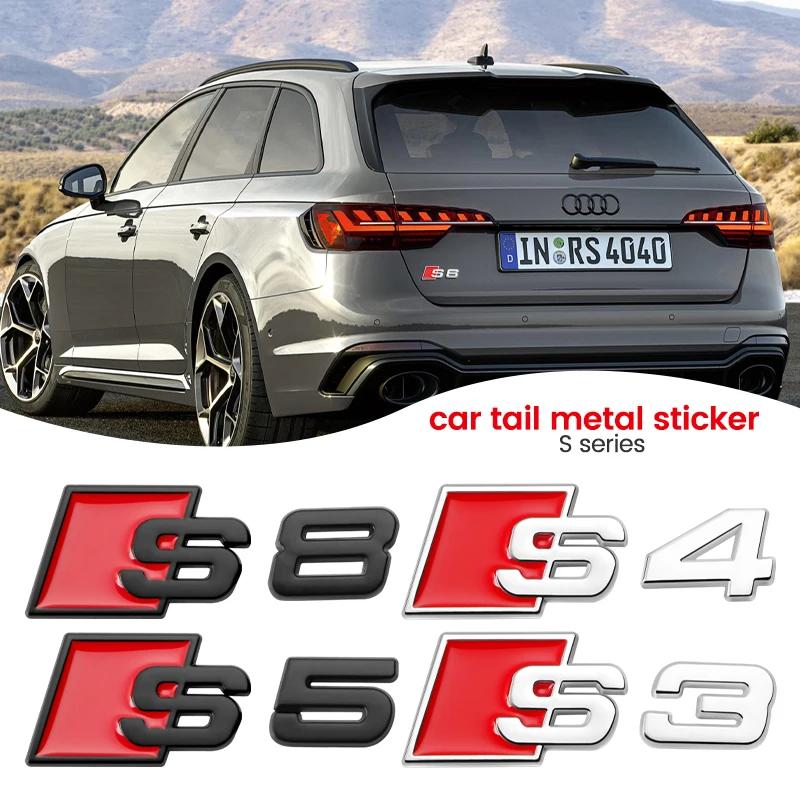 Car Body Rear Trunk Metal Badge S3 S4 S5 S6 S7 S8 Emblem Sticker Decor Accessories for Q1 A4 B8 B6 B9 B7 A3 8P 8V 8L A6 C7 C6 ER3 X1s16