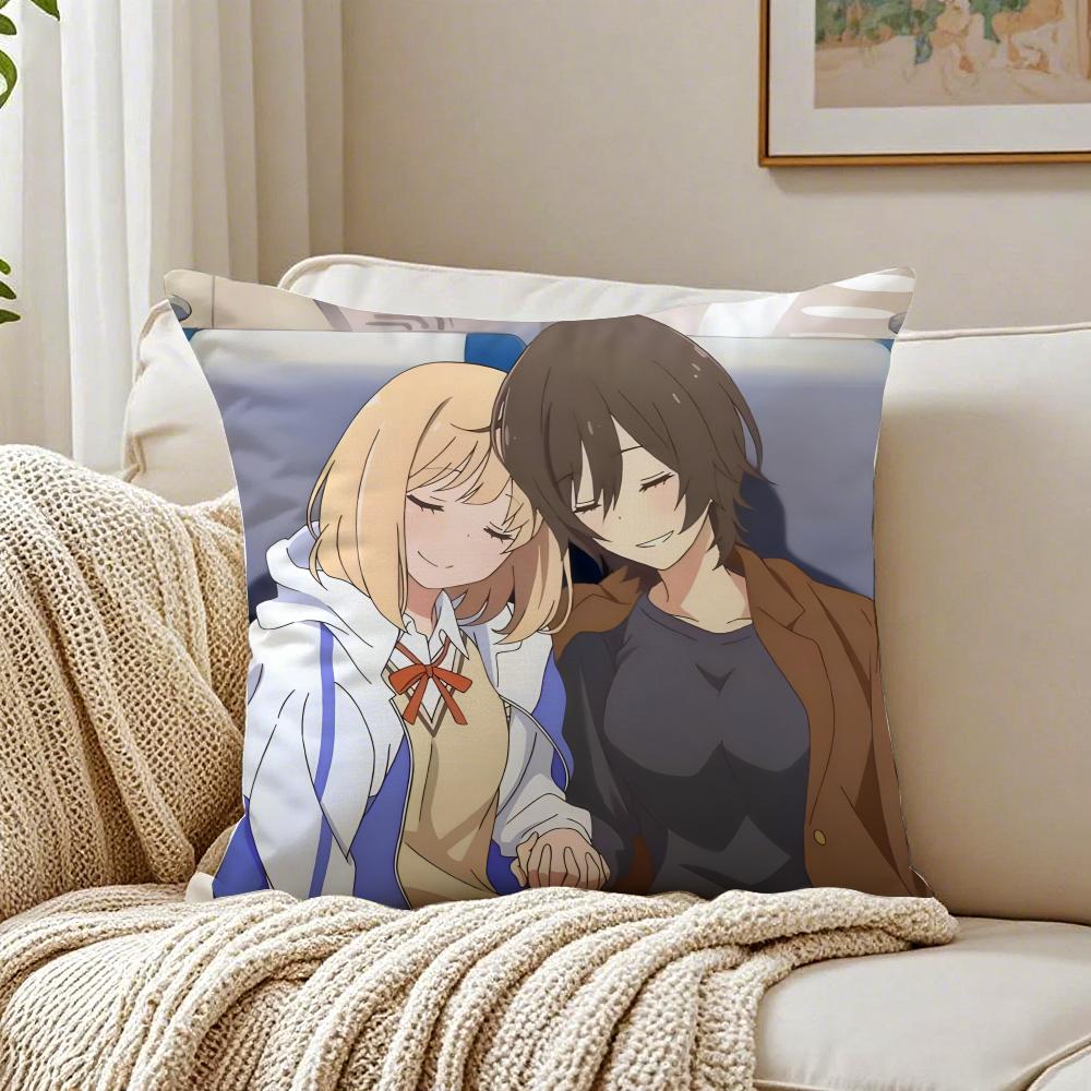 Sweet Yuri Japanese Manga AAsagao to Kasesan Cushion Cover Pillowcase Antidustmite living Room Sofa Decor Cushion Room